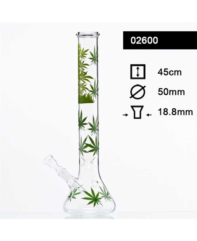  Glass bong H 45 cm C 18,8 mm Φ 50 mm Leaf Jhari