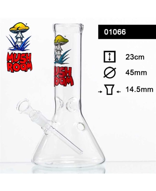 Mushroom H 23 cm glass bong, cut 14.5 mm 45 mm