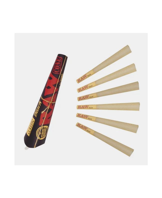 Cones RAW Black 1 1/4, ready joints - 6 pieces