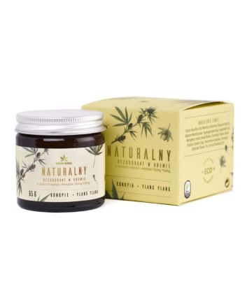 Natural CBD hemp deodorant with the scent of vanilla and Ylang Ylang flowers