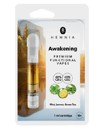 Hemnia Awakening Refill - 60% CBG, 40% CBD, lemon, mint, green tea, 1 ml