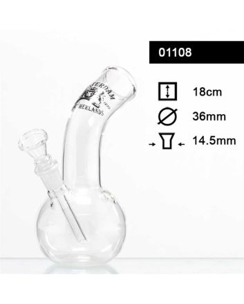 Glass bong H 18 cm cut 18.8 mm Φ 36 mm Amsterdam