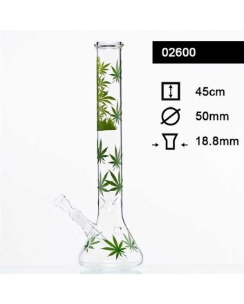  Glass bong H 45 cm C 18,8 mm Φ 50 mm Leaf Jhari