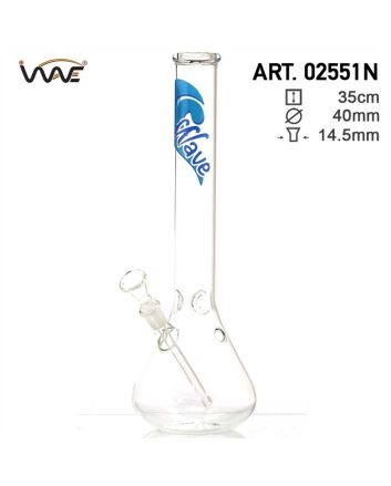 Glass bong Wave H 35 cm cut 14.5 mm 40 mm