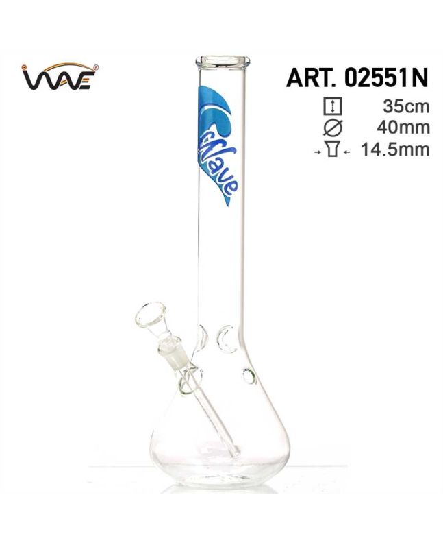 Glass bong Wave H 35 cm cut 14.5 mm 40 mm