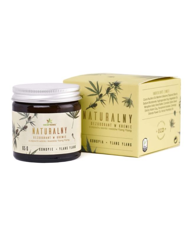 Natural CBD hemp deodorant with the scent of vanilla and Ylang Ylang flowers