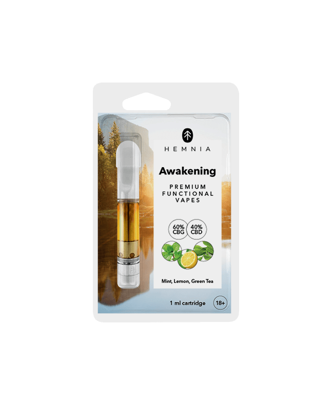 Hemnia Awakening Refill - 60% CBG, 40% CBD, lemon, mint, green tea, 1 ml